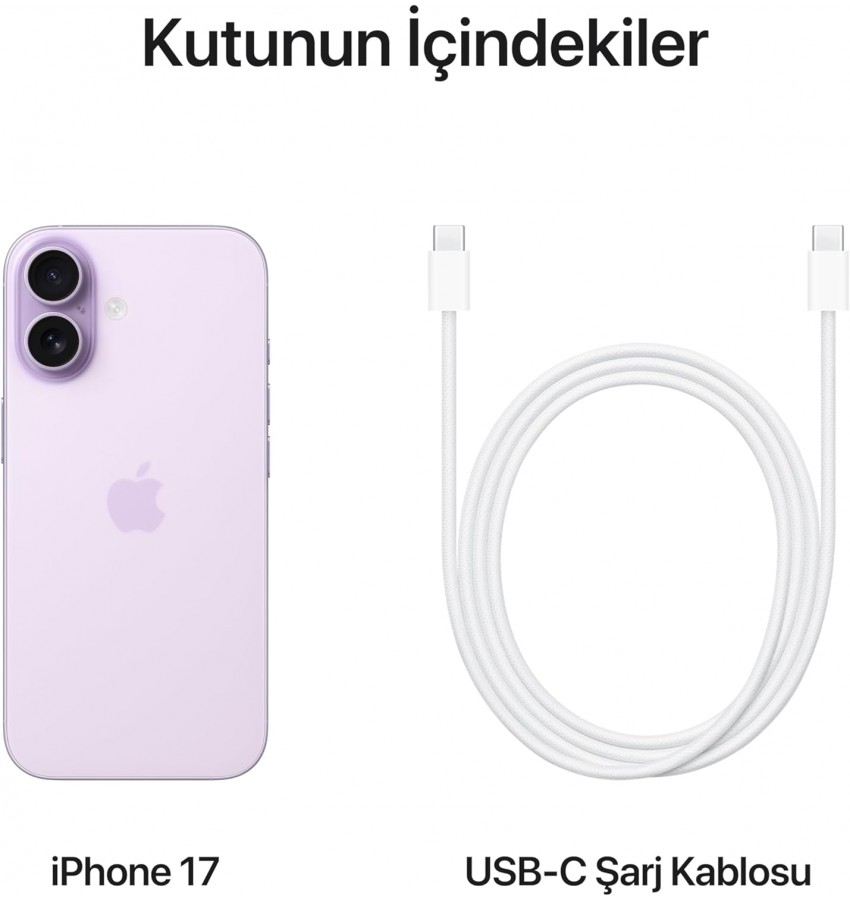 Apple iPhone 17 256 GB: ProMotion teknolojisine sahip 6.3 inç ekran, A19 Çip, Daha Pratik Grup Selfie’leri İçin Yeni Center Stage Ön Kamera, Çizilmelere Karşı Daha Dayanıklı; Lavanta