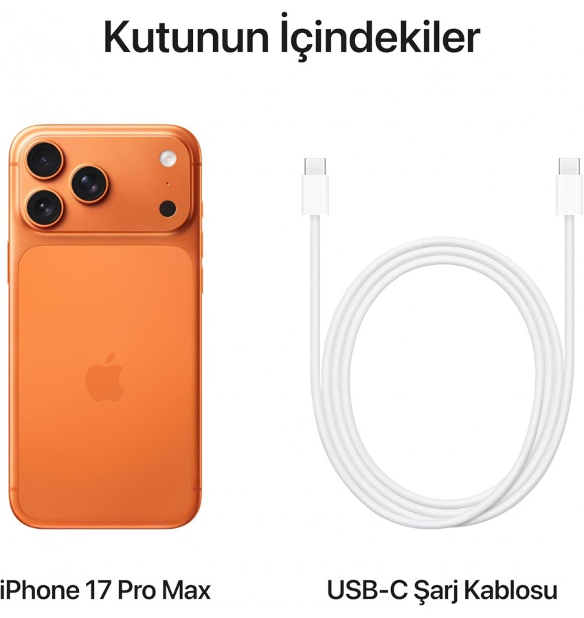 Apple İphone 17 pro max 256GB Kozmik Turuncu 2yıl Distribütör Garantili